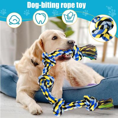Yousheng Weihnachts-Hunde-Seilspielzeug 5 Knoten Robustes Zerrseilspielzeug Unzerstörbares Hunde-Kauspielzeug für aggressive Kauer Große Hunderassen Zahnpflege Zerrspiel