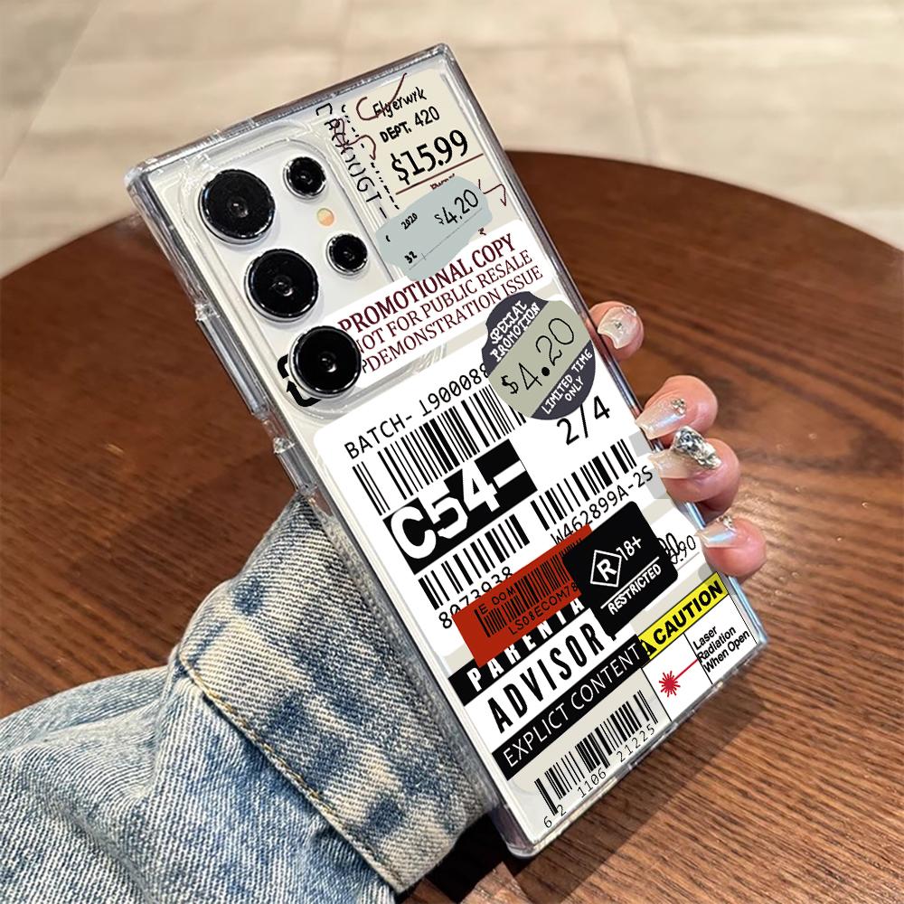 Streetwear Sticker Phone Case For Samsung Galaxy Note 20 S21 S22 S25 S24 S23 Ultra FE Plus A35 A55 A54 A53 A34 5G TPU Soft Cover