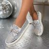 Stylish Women's Casual Shoes with Bows and Glittering Sequins A Must-have for Charming Outings Shoes for Women Elegant