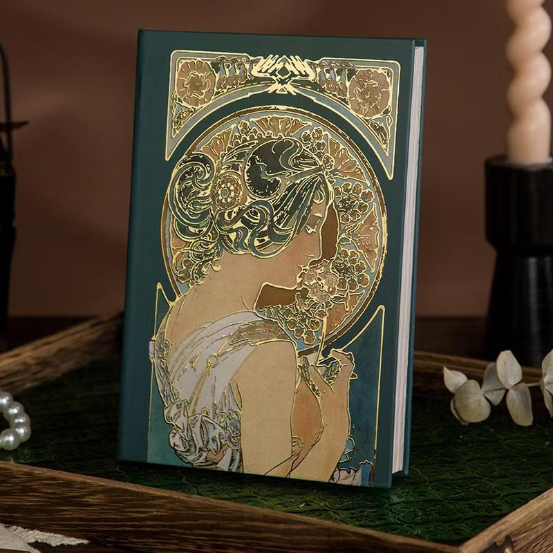 B6 Vintage European-Style Relief Notebook Three-Dimensional Hot-Stamped, Full Color Art, Ideal for Journaling and Gifting