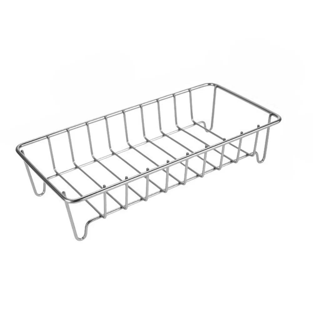 Minimalist Ins Style Stainless Steel Waterproof Space Saving No-drill Bathroom Shelf Kitchen Storage Basket Stainless Steel
