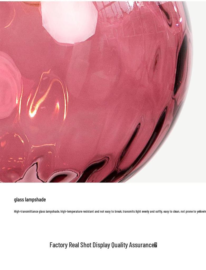 Nordic Colorful Water Ripple Glass Sphere Pendant Lamp for Bedroom or Bar.