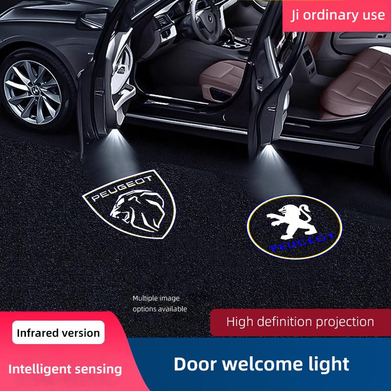 HD Led Welcome Light Car Door Projector Lamps For Peugeot 407 408 RCZ 307 508 406 607 806 807 5008 307 306 207 206 308 208 3008