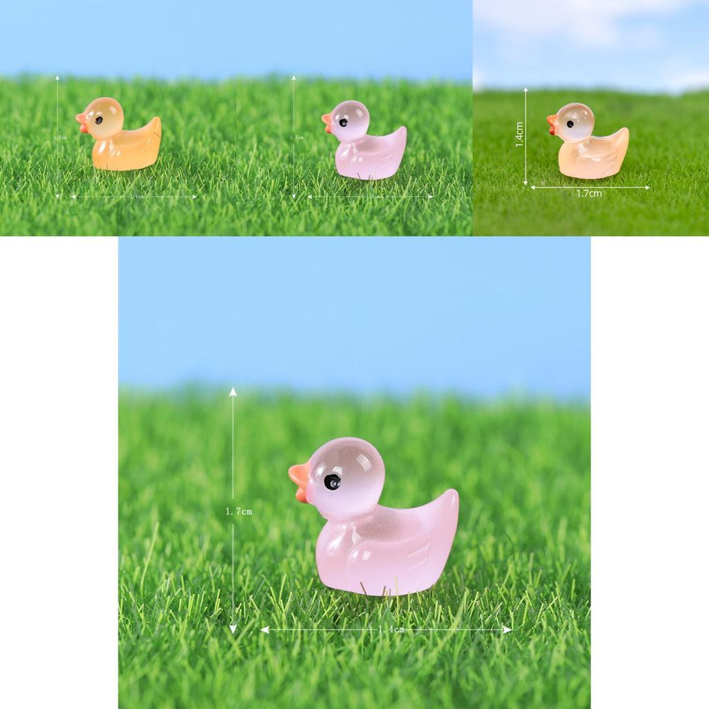 Adorable Glow-in-the-dark Resin Duck Figurine For Creative Decor Accessories