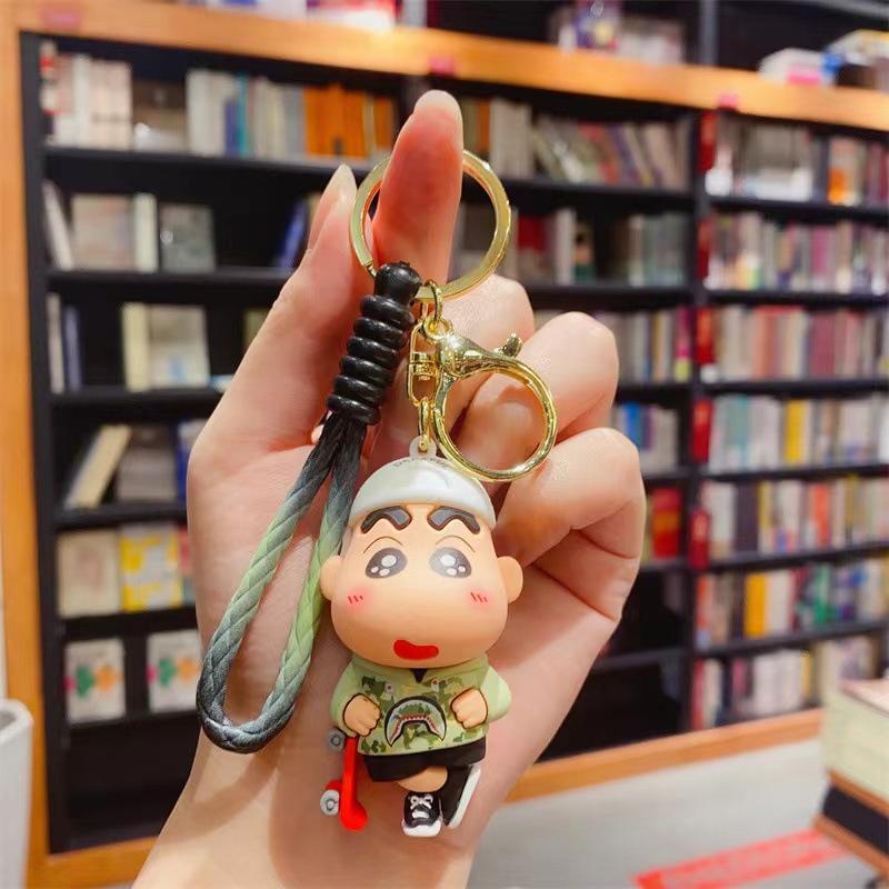 Funny Cross-dressing Crayon Xiaoxin Cute Keychain Couple Car Personalized Keychain Creative Schoolbag Pendant