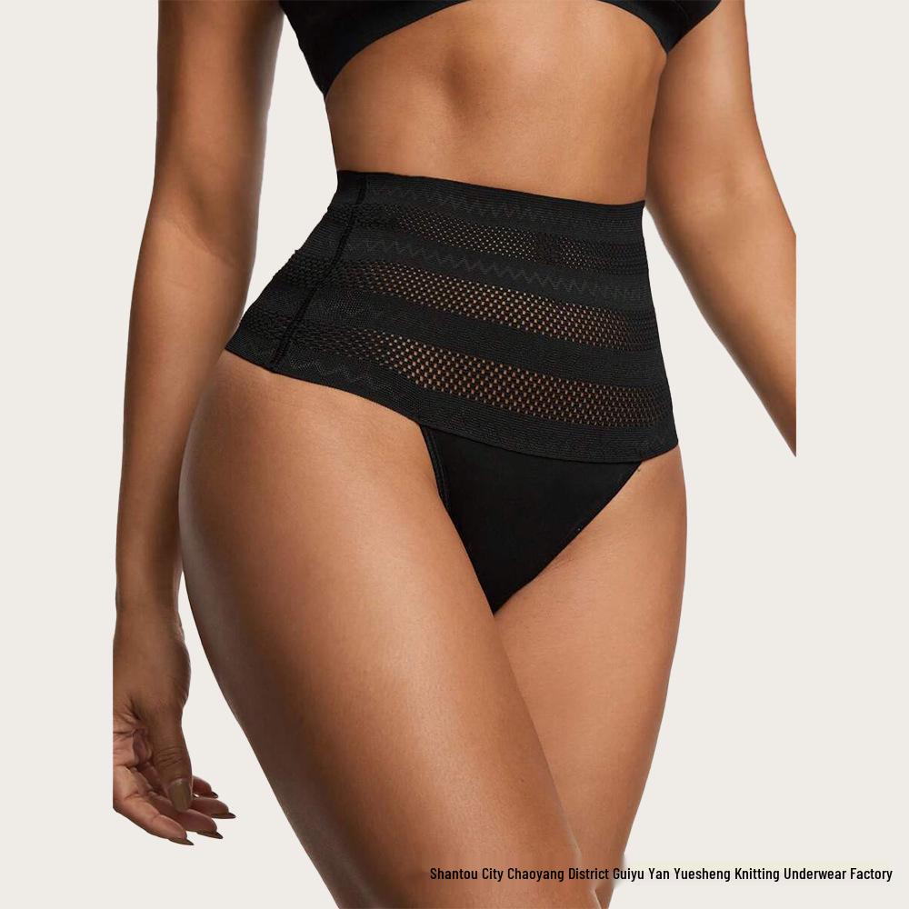 

High-Waisted Seamless Shaping Underwear - Breathable, Hip-Lifting, Waist-Cinching Bestseller. Large чорний