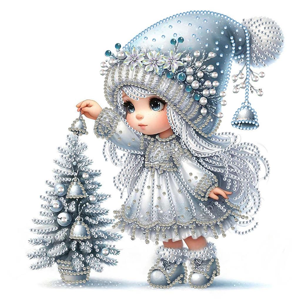 Snow Girl 5D DIY Diamond Art Painting Kits for Home Wall Decor Diamond Art Kits Crystal Rhinestones Diamond Painting 30x30cm