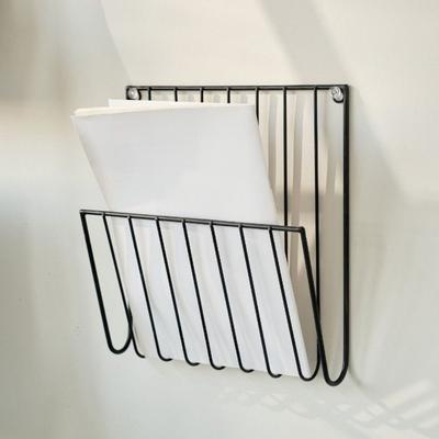 Metal Wall Files Folder Iron Wire Door Hanging Organizers Book Newspaper Storage Rack  For Home
