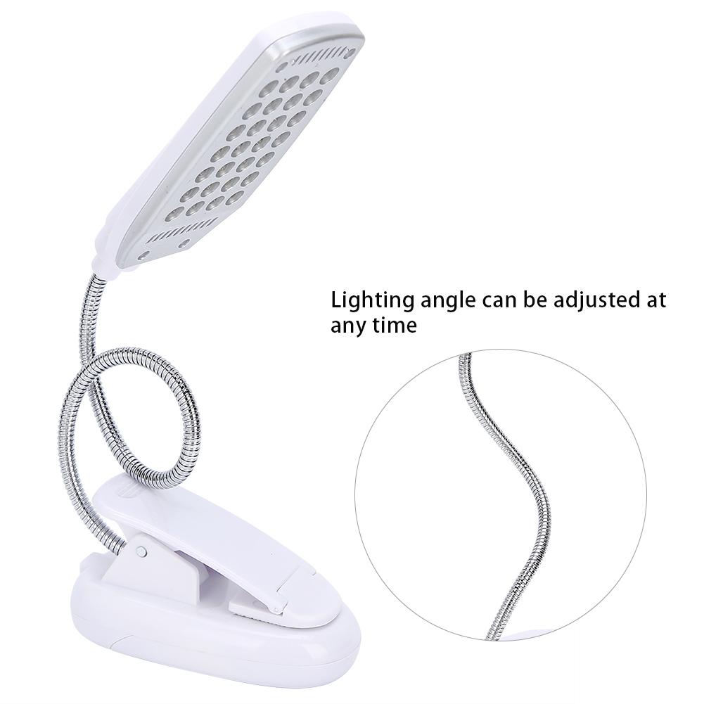 28LED High Brightness 360 Degree Rotating Reading Clip Table Desk Light Lamp for Eye Protection