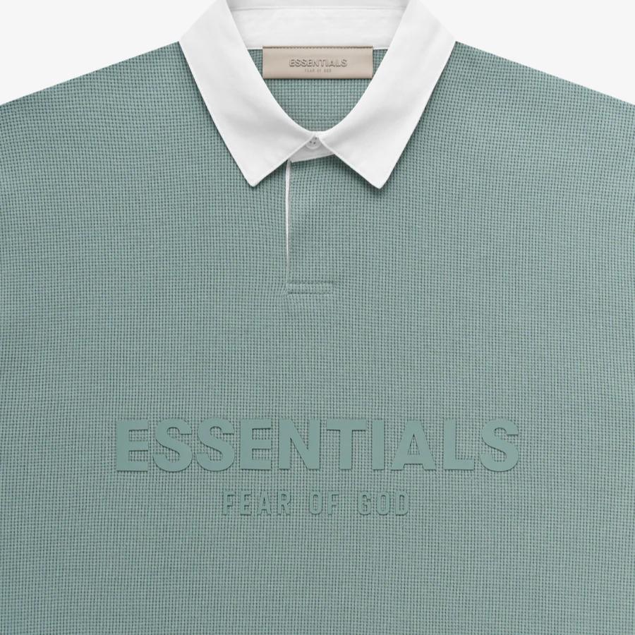 Fear Of God Essentials Sweatshirt Ss23 Letter Print Polo Collar Misty Blue Kids Kids sweatshirt FOG-SS23-167