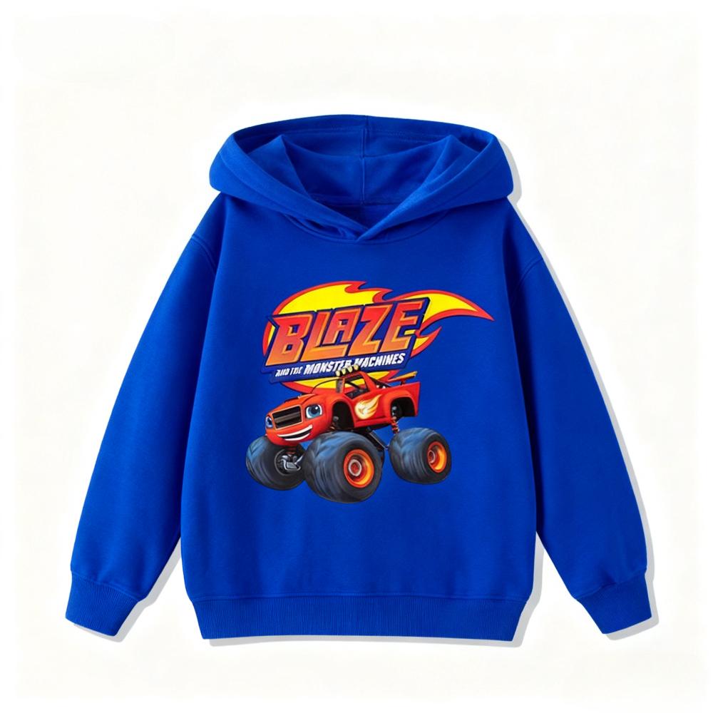 Speed Cyclone Car Team Monster Flame Car Children's Hoodies Boys and Girls' Clothing Autumn and Winter Warm Children's Hoodies