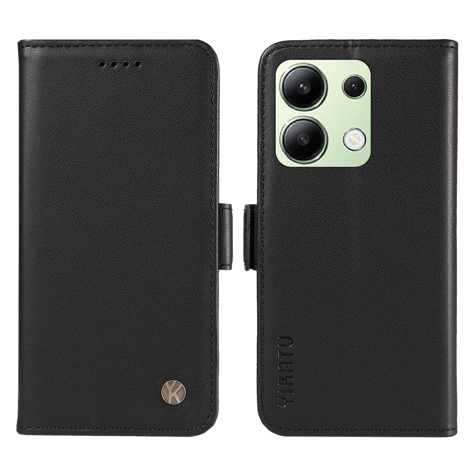 

YIKATU YK-003 Для Xiaomi Redmi Note 13 4G Кожаный чехол-кошелек с боковой магнитной застежкой Black