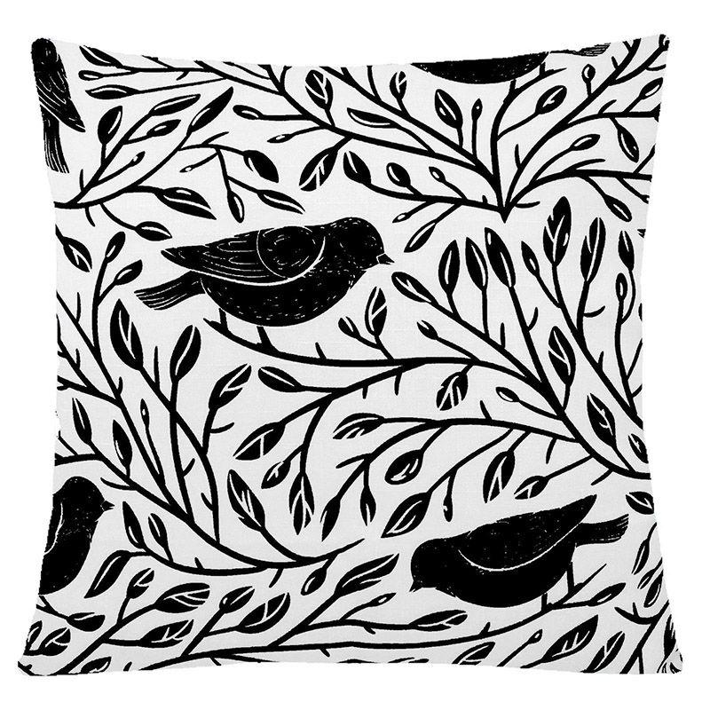 Cover Geometric Cushion Home Sofa Decor Black  White Linen Throw Pillow Case