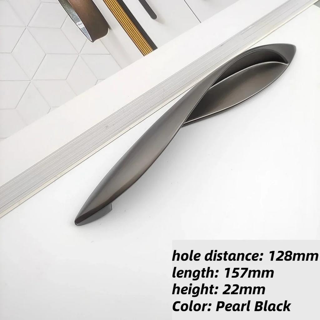 Handels for Kitchen Furniture Door Handles Knobs for Cabinets and Drawers Metal Zinc Alloy Black Interior Home Drawer Pulls