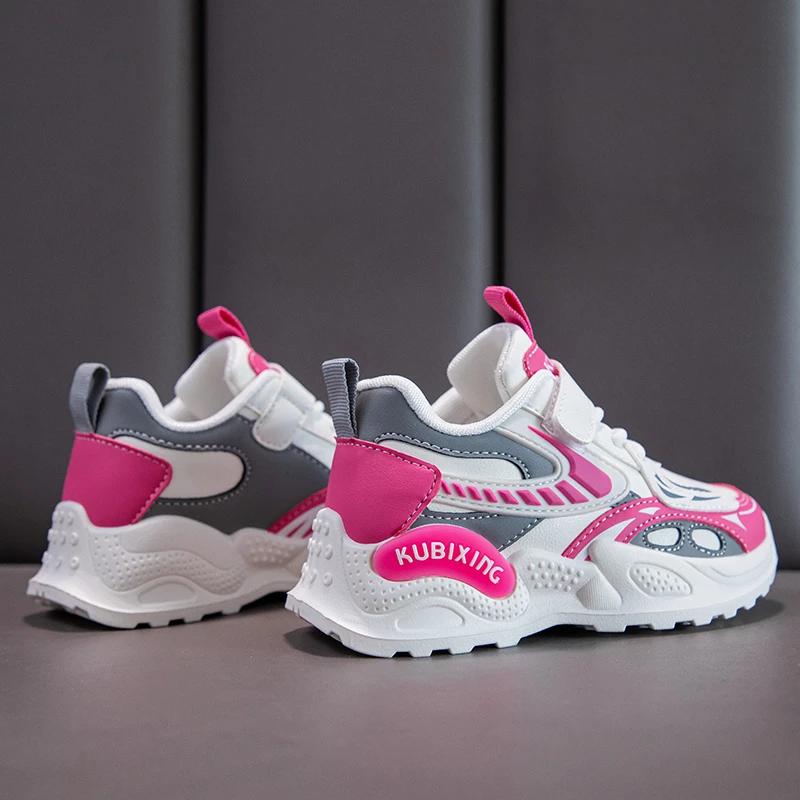 Fashion Girls Shoes Children Trainers New Luxury Cute Platform Kids Shoes Fashion Leather School Chunky Sneaker for Girls