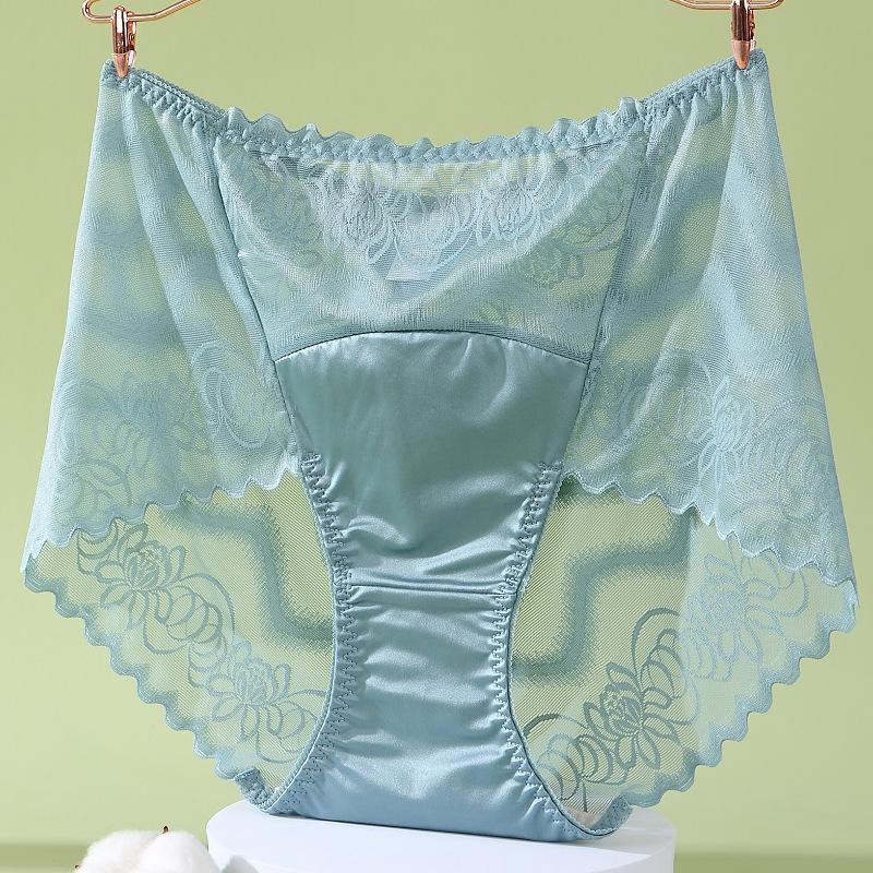 

Женские сексуальные кружевные сетчатые трусики больших размеров 200 цзиней - Бесшовные, Тонкие, Антибактериальные, с хлопковой ластовицей XL