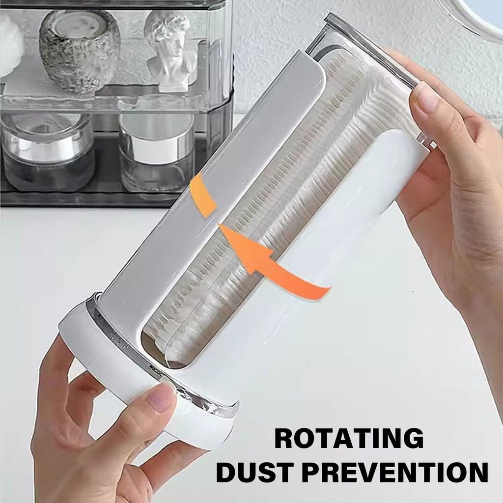 Durabl Cotton Sheets Holder Rotatable Cotton Pad/Sheet Holder Vanity Organizers for Makeup Station Organizing