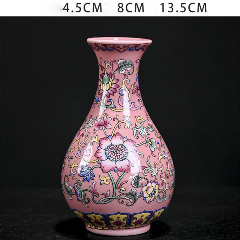 Enamel Flower Vase Decoration New Chinese Retro TV Cabinet Decoration Ceramic Minimalist Chinese Flower Arrangement Vase ZF517