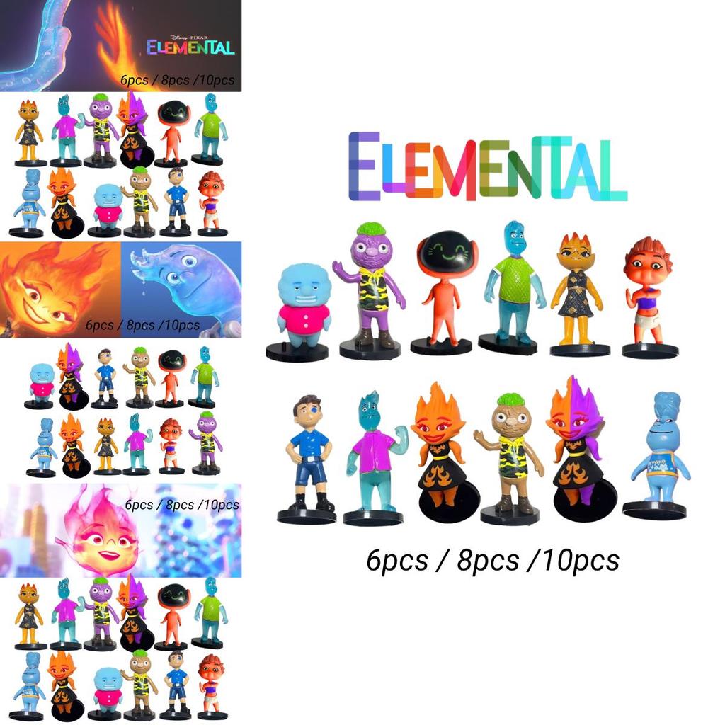 Figuras Crazy Element City de 6-9cm Com Base Pacote de 8 Brinquedos de PVC Sortidos Para Crianças 4-6)
