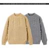 Men's Solid Color Long-Sleeve Knit Sweater, Winter 2025, Warm & Loose Round Neck Outerwear