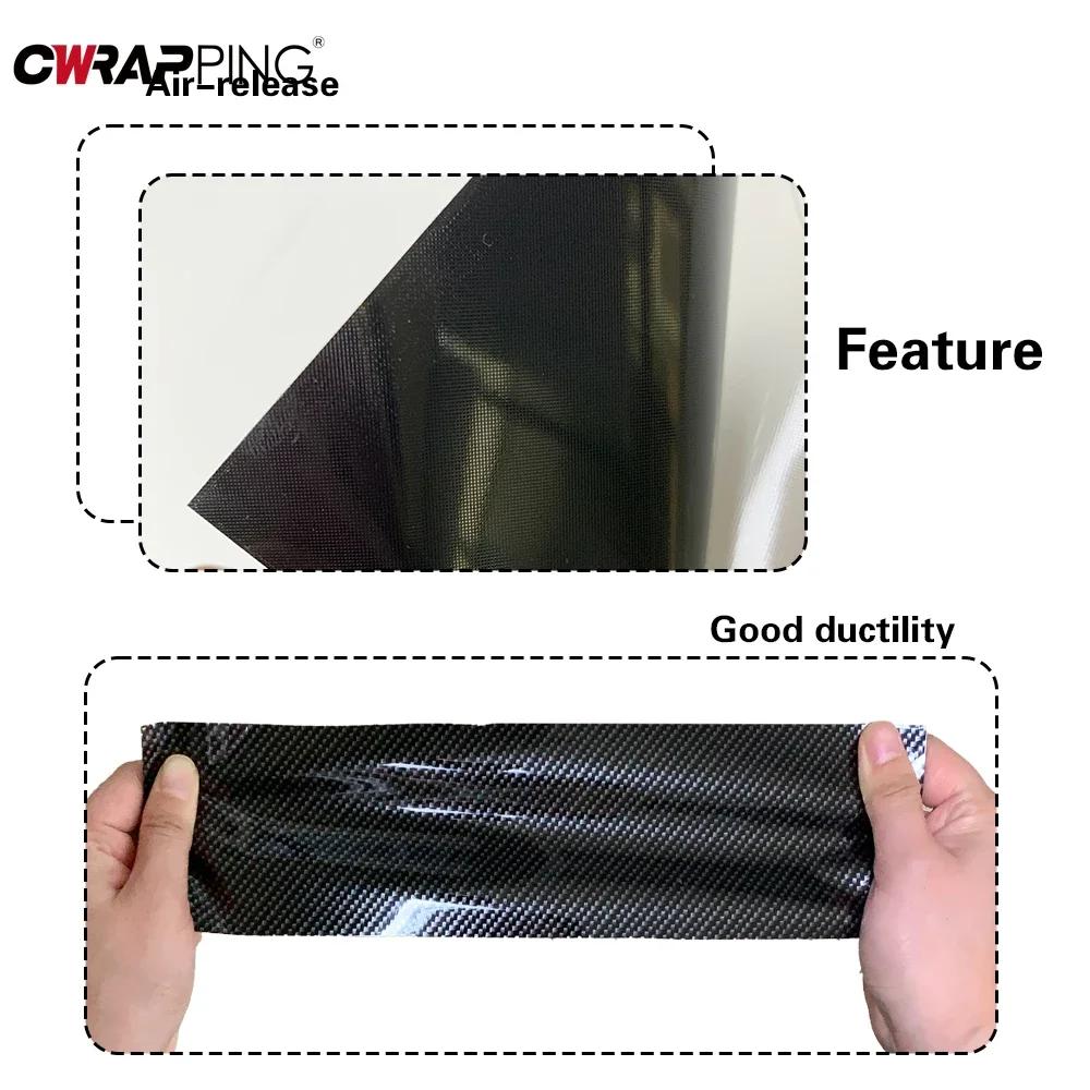 Car Carbon Fiber Stickers 3D 4D 5D 6D 9D Gloss Black Film Waterproof Sticker Tablet Motorcycle Hood Decal for Car Accessories