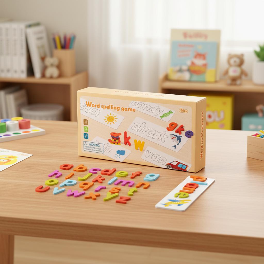 26 Letter Spelling Toys for Kids Educational Early Learning Preschool Teaching Aids with Storage Box
