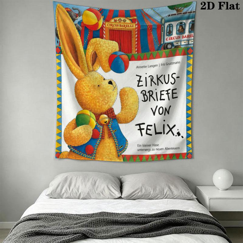 Felix Zirkus (2) Wandteppich Ästhetisches Wandbehang Gedruckter Stoffdecke Dekorative Wandteppiche für Schlafzimmer Wohnzimmer Heimdekoration