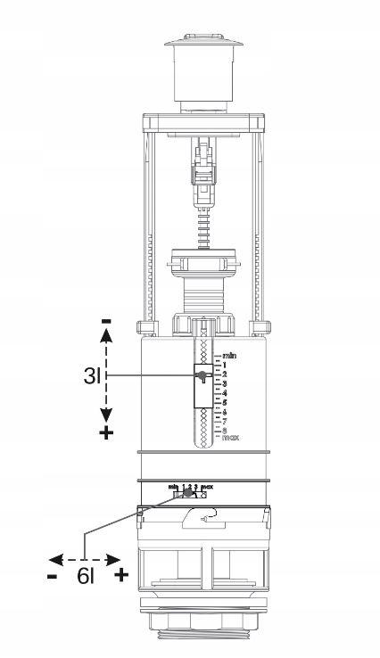 Zawór Spustowy Spłuczki Uniwersalny Mechanizm Dwufunkcyjny - Duo Max