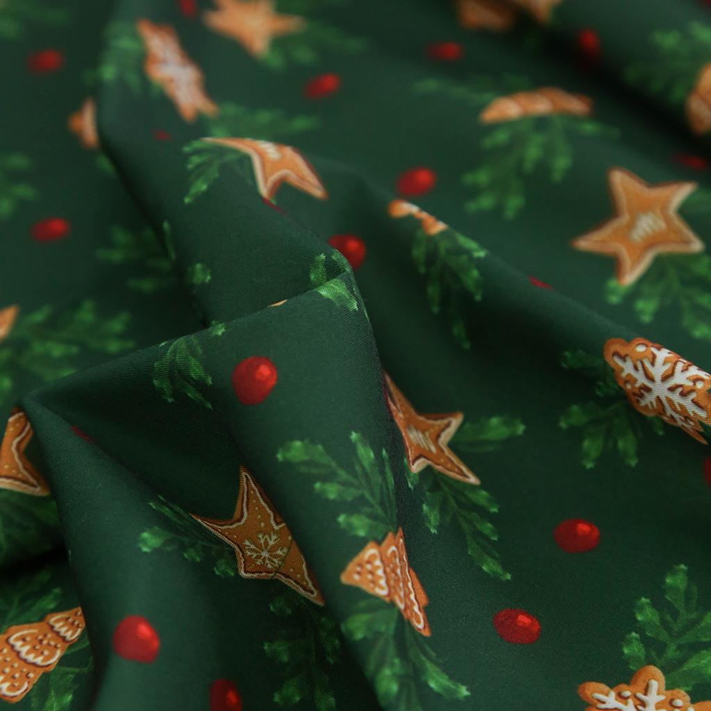 150x50/200cm Christmas Printing 100% Polyester Fabric Making Christmas Gift Wrapping Tablecloths New Year Home Decor Cloth