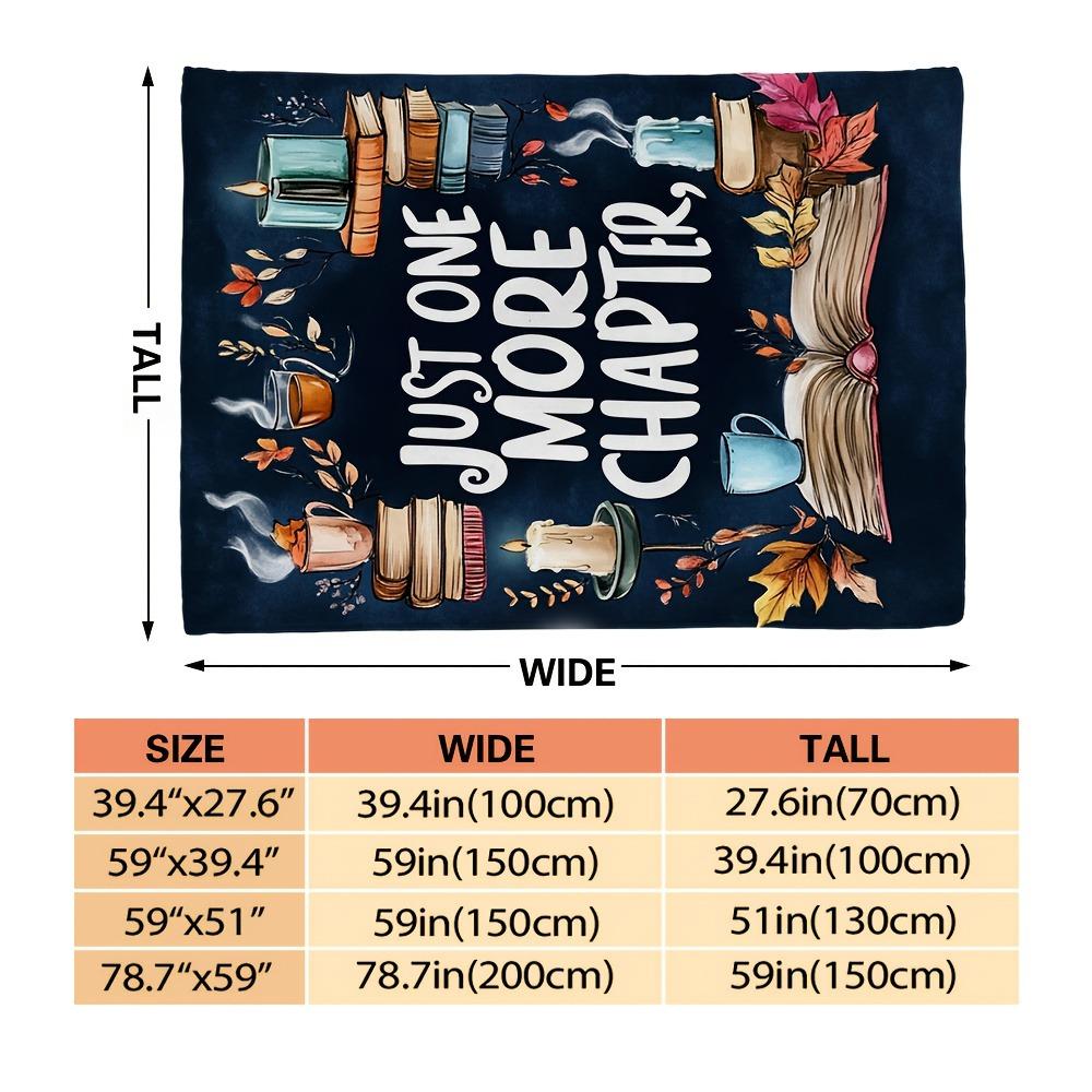 

Autumn Book & Candle Fleece Blanket Just One More Chapter Literary Throw Blanket Soft Cozy for Fall Reading Nooks & Home Decor 30x40in