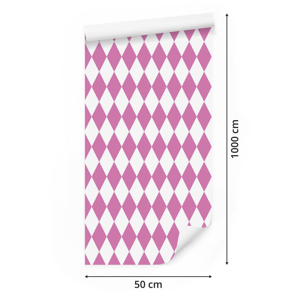 Harlequin Diamonds Wallpaper White and Purple for Living Room and Bedroom 50x1000