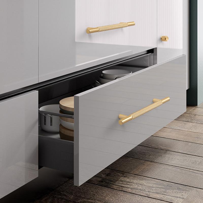 Goldene Rändelgriffe für Schrank und Schublade Aluminiumlegierung Kleiderschrankgriffe Küchenschrankgriffe Rändel-Schubladengriffe