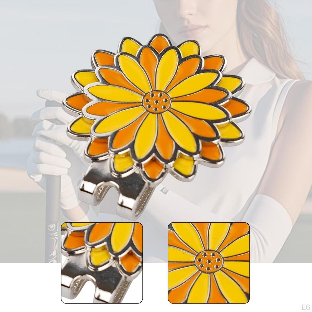 Decorative Golf Ball Marker with Hat Clip, Portable Pocket Accessory, Multifunctional And