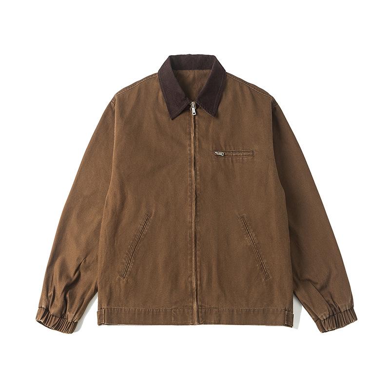 Unisex Retro-Jeansjacke, Herbst/Winter, Amerikanischer Stil, Lockere Passform, Lässige & Vielseitige Oberbekleidung mit Revers.