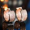 Luxury White Zircon Stone Hoop Earrings For Women Fashion Female Gold Color Wedding