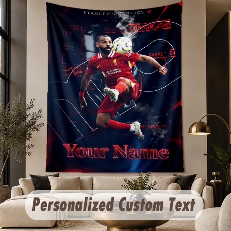 Gepersonaliseerd Textiel Wandkleed Mohamed Salah Print Wandkleed Binnen Woonkamer Wanddecoratie