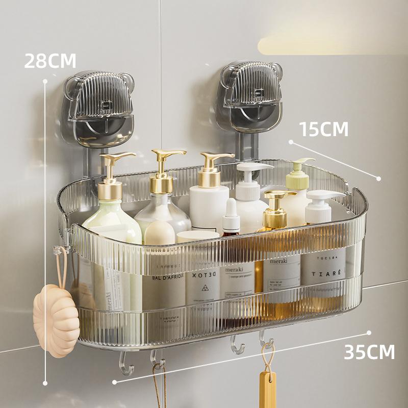 Suction Cup Storage Rack Bathroom ScarlessNo Need To Drill Holes Cosmetics Washbasin Wall-mounted Storage Box