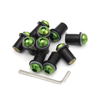 10ks Motocyklové 5mm Šrouby na čelní sklo Šroub Matice Upevňovací sada Pro KAWASAKI NINJA 250R/300 ZZR 400 versys 650/1000