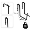 KADAX Flowerpot Balcony Box Handles 19x56cm Black