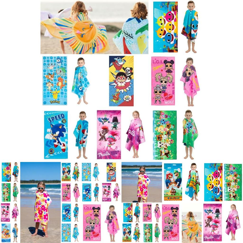 Boys Girls Pokemon Bath Towels Microfiber Beach Pool Swim Towel