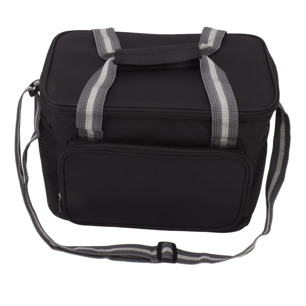 Lunch Bag Black 15L Collapsible Adjustable Strap Leakproof Handle Insulated Lunch Bag for Camping
