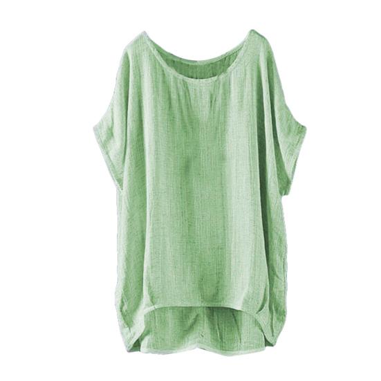 Women T-shirt Round Neck Short Sleeve Loose Fit Pullover Tops Pure Color Summer Casual Tops Daily Wear