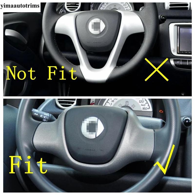 Red Hand Brake / Steering Wheel / Window Lift / Handle Bowl / Warning Lamp Cover Trim Accessories For Smart Fortwo 451 2009-2015