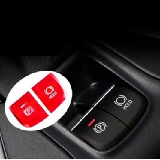 Electronic Handbrake Red Button Sticker Aluminum For Toyota Corolla -