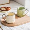 Chaozhou Ceramic Cups High Appearance Level  Ins Style Breakfast Cups Cream Style Couple Water Cups Simple Household Mugs