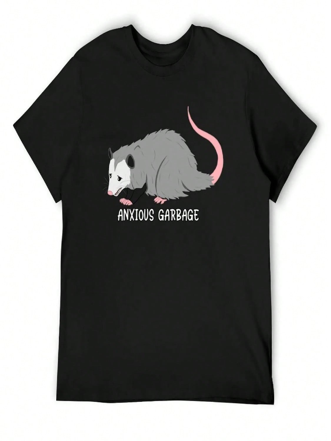 Anxious Garbage Opossum T-Shirt Kawaii Clothes Anime T-Shirt Graphic Shirts T-Shirts Man Compression Shirt unisex S разноцветный