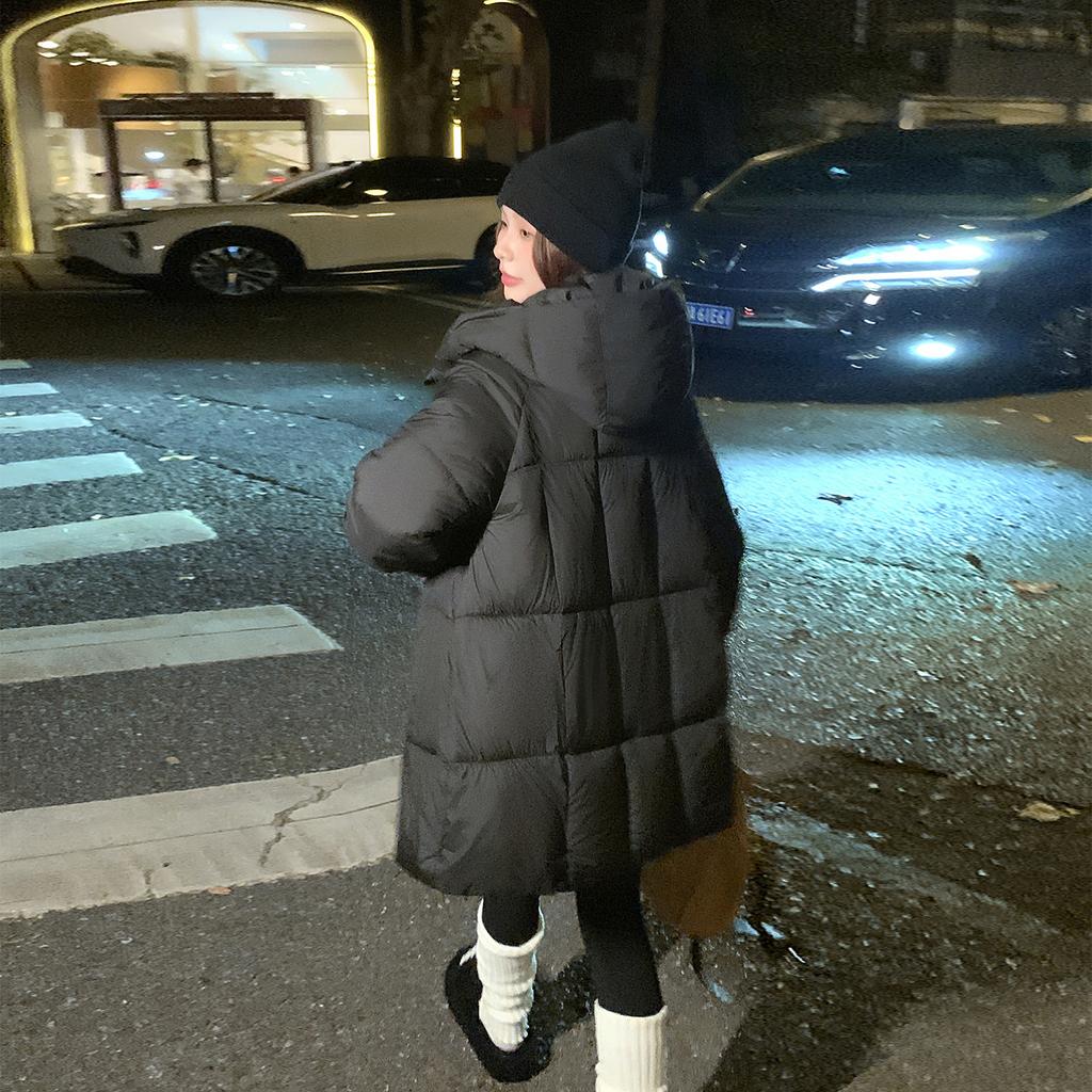 Winter New Mid-length Down-padded Jacket for Women Korean Style Loose College Style Cotton Jacket