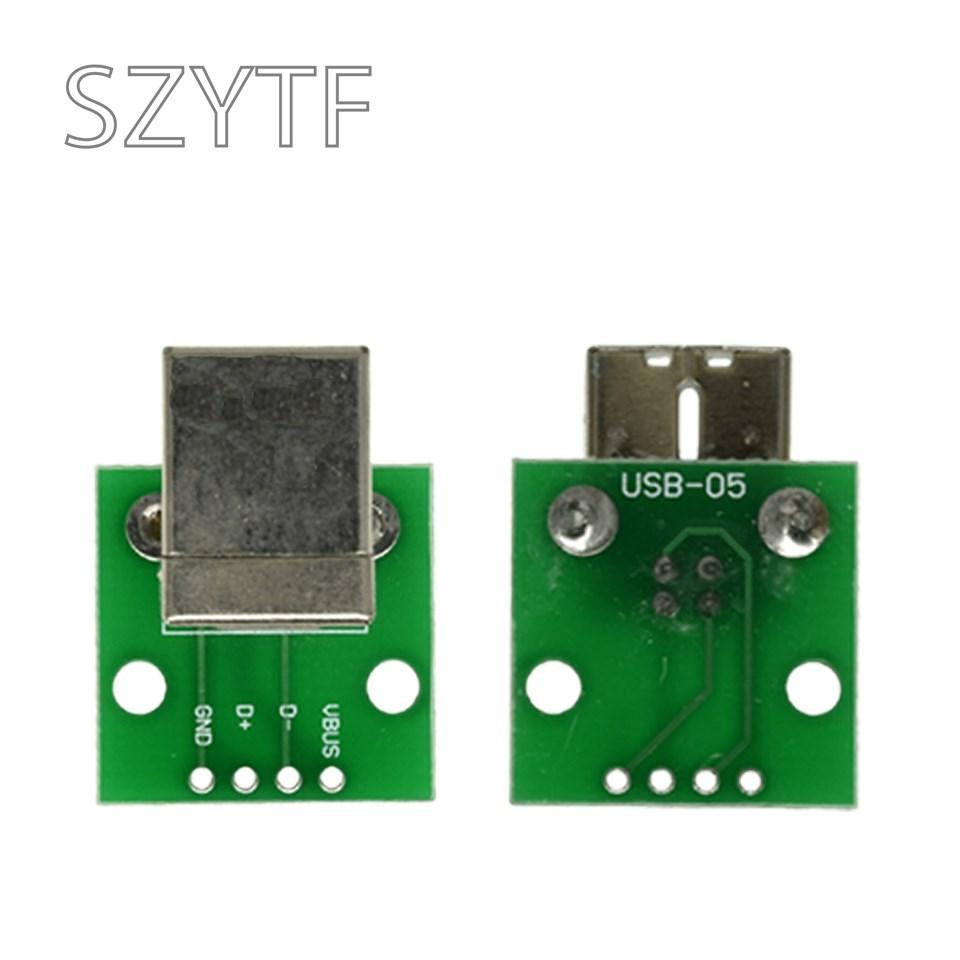 10PCS MICRO MINI5P Type-C USB To Dip Female B-type Square Interface Printer Mike PCB Converter Adapter Breakout Board
