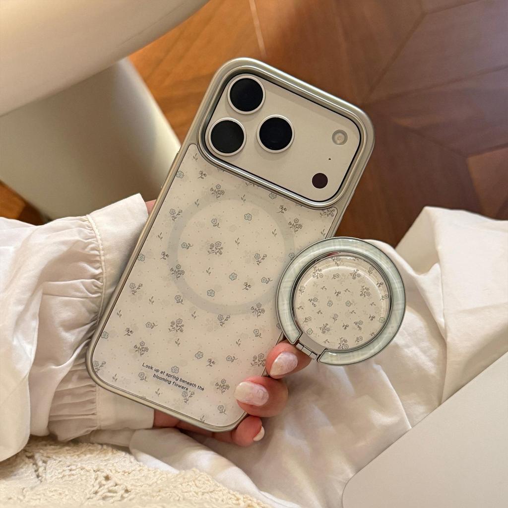 Fresh and delicate blue floral phone case for iPhone 16, iPhone 17, and iPhone 17 Pro Max