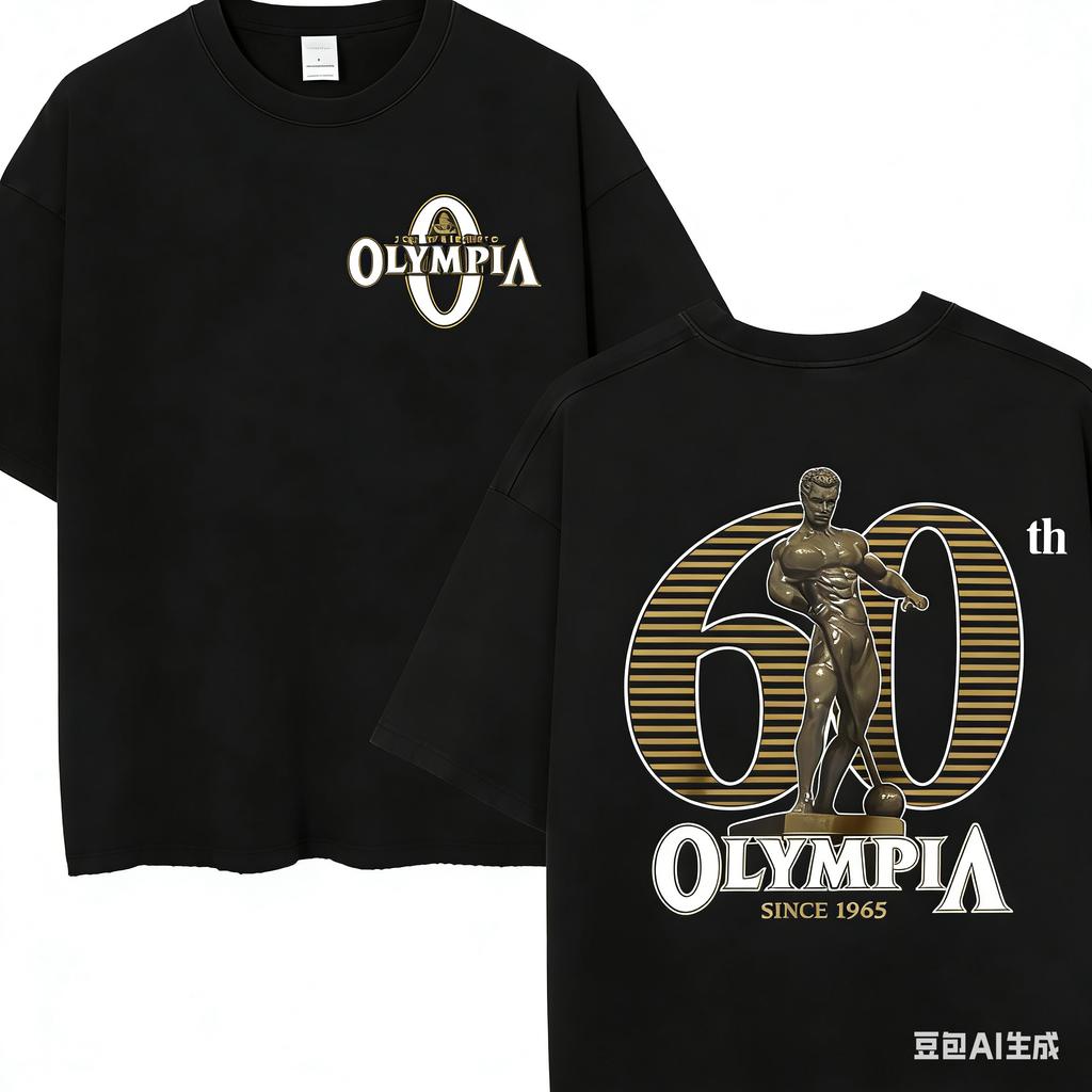 2026 Olympia Gym Unisexs Vintage Graphic T Shirt Unisex Summer Fashion ONeck Short Sleeve Tshirt Casual Sports Cotton Tee Top